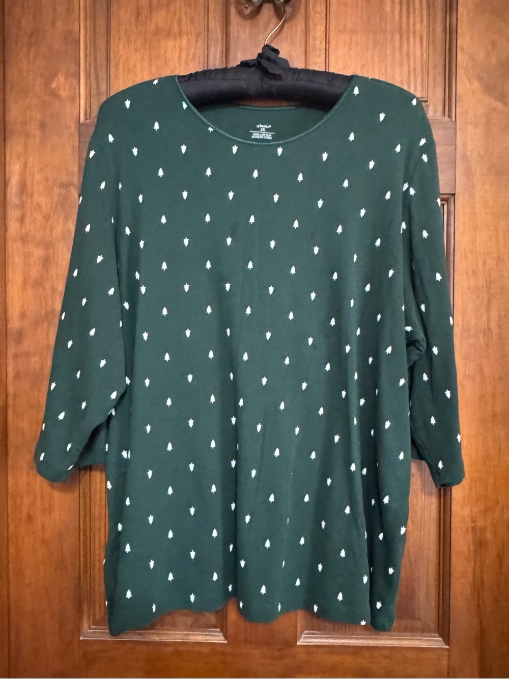 C J BANKS CHRISTMAS TREE BLOUSE SIZE 2X
